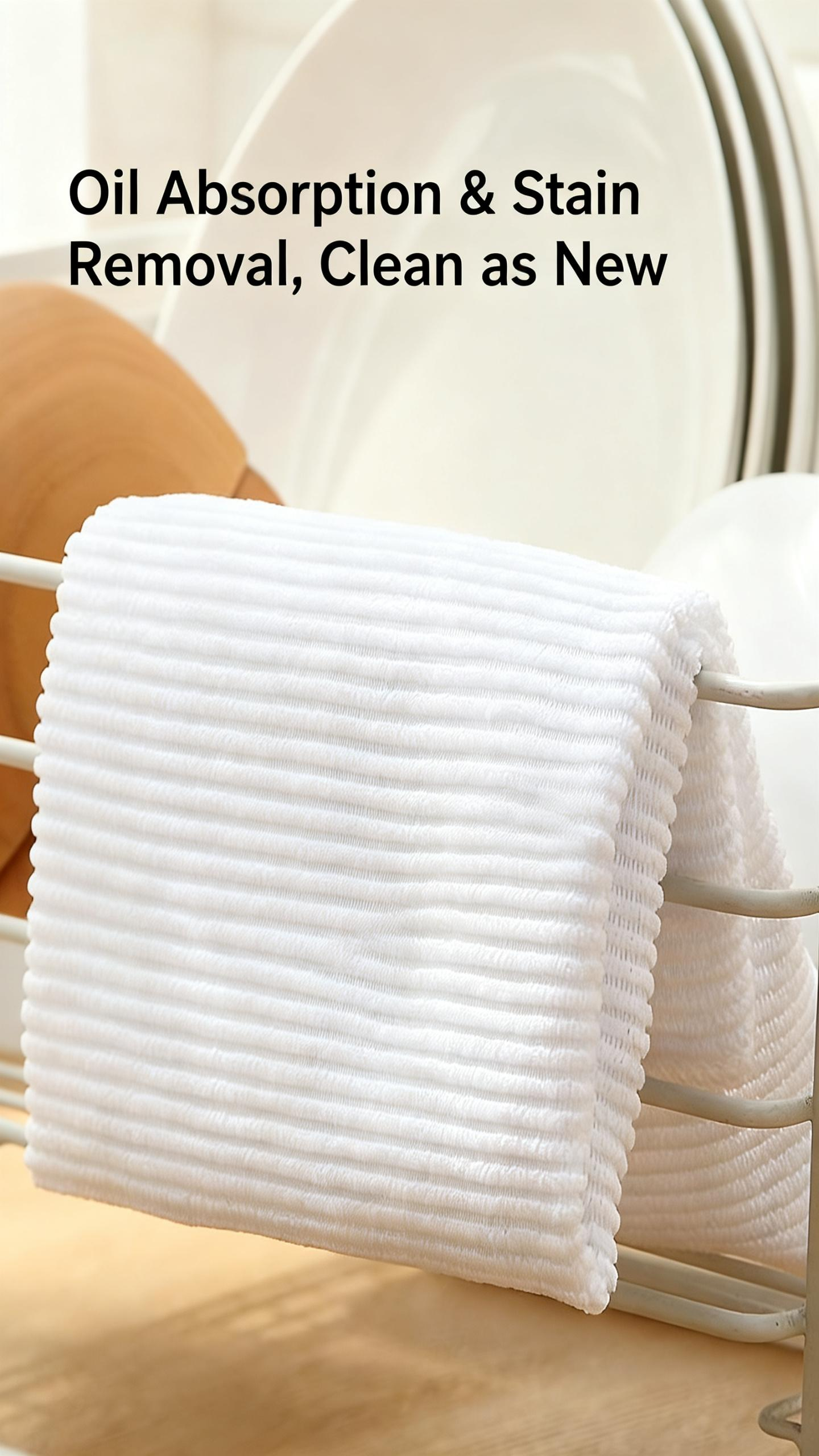Heavy-Duty Oil-Absorbing Kitchen Towels, Stain-Resistant Reusable Dish Cloths for Easy Cleaning