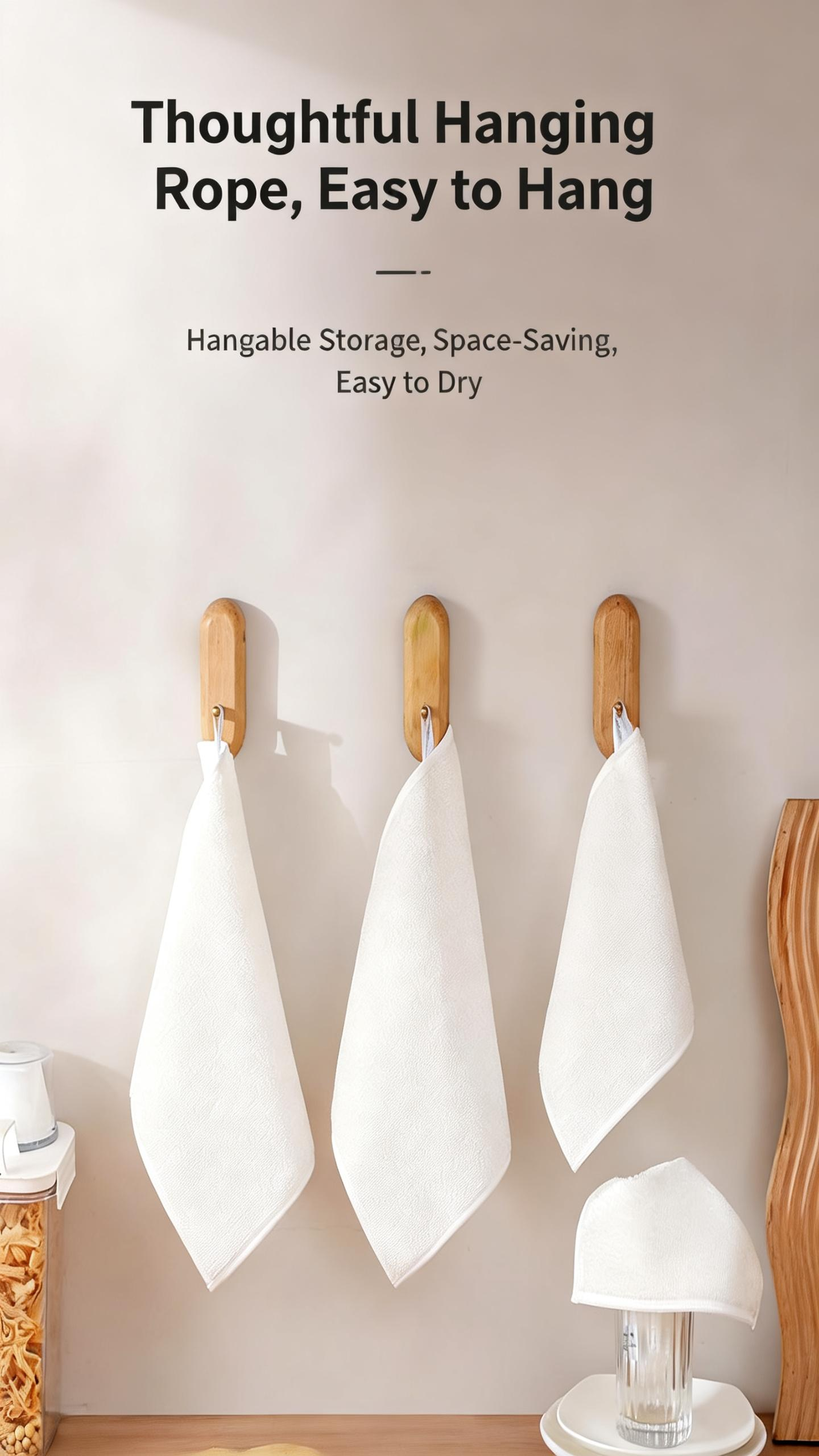 Double-Layer Bamboo Fiber Cleaning Cloths, Reusable Lint-Free Absorbent Kitchen Towels, Eco-Friendly Dish Cloths for Home & Kitchen