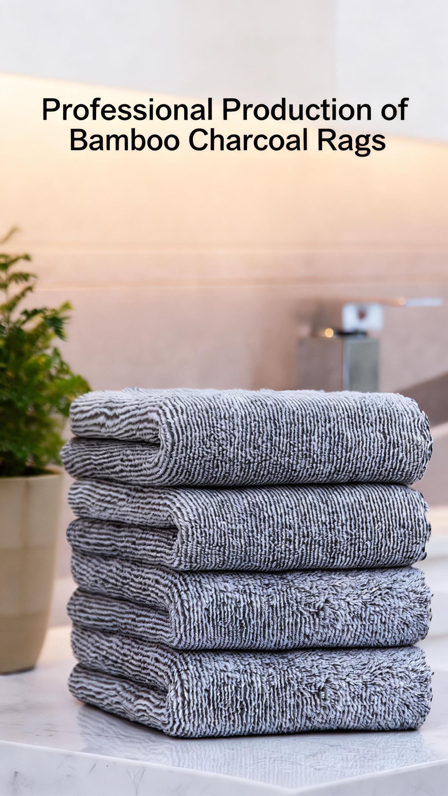 Bamboo Charcoal Cleaning Cloths, Reusable Odor-Resistant Absorbent Kitchen Towels, Lint-Free All-Purpose Rags for Home & Kitchen